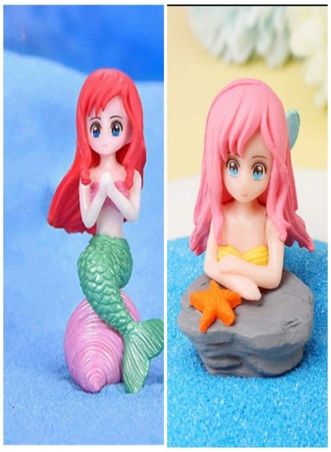 Mistletoe Pack of 2 Aquarium Tiny Mermaid Miniature Garden Decor, Home Decor, Best for Planted Fish Tank, Desk, Terrarium, Cake and Indoor DIY Decorations Any Shape Multi Colour (2 Pcs Any Mermaid) - Image 2