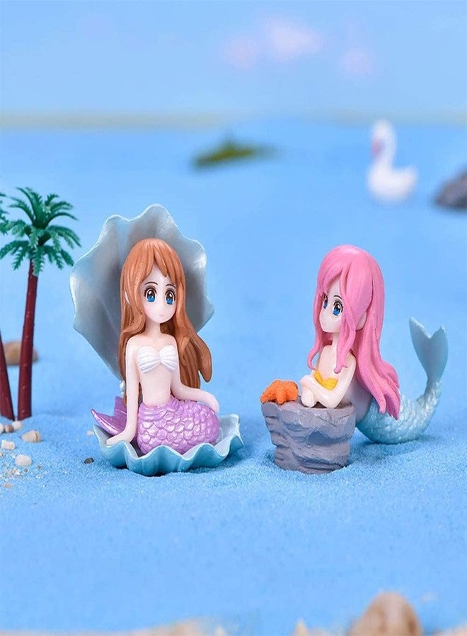Mistletoe Pack of 2 Aquarium Tiny Mermaid Miniature Garden Decor, Home Decor, Best for Planted Fish Tank, Desk, Terrarium, Cake and Indoor DIY Decorations Any Shape Multi Colour (2 Pcs Any Mermaid) - Image 1