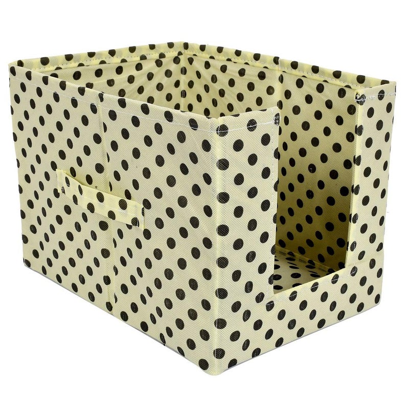 Kuber Industries Polka Print 2 Pieces Non Woven Shirt StackerShirt Organizer Wardrobe Organizer IvoryKUBMART1610 - Image 2