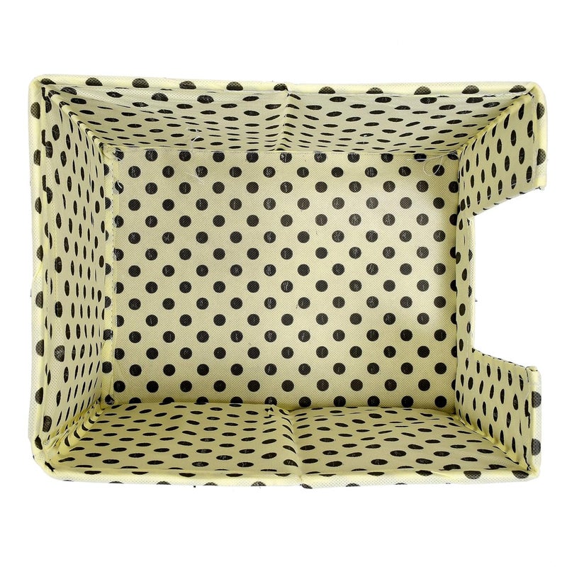 Kuber Industries Polka Print 2 Pieces Non Woven Shirt StackerShirt Organizer Wardrobe Organizer IvoryKUBMART1610 - Image 4