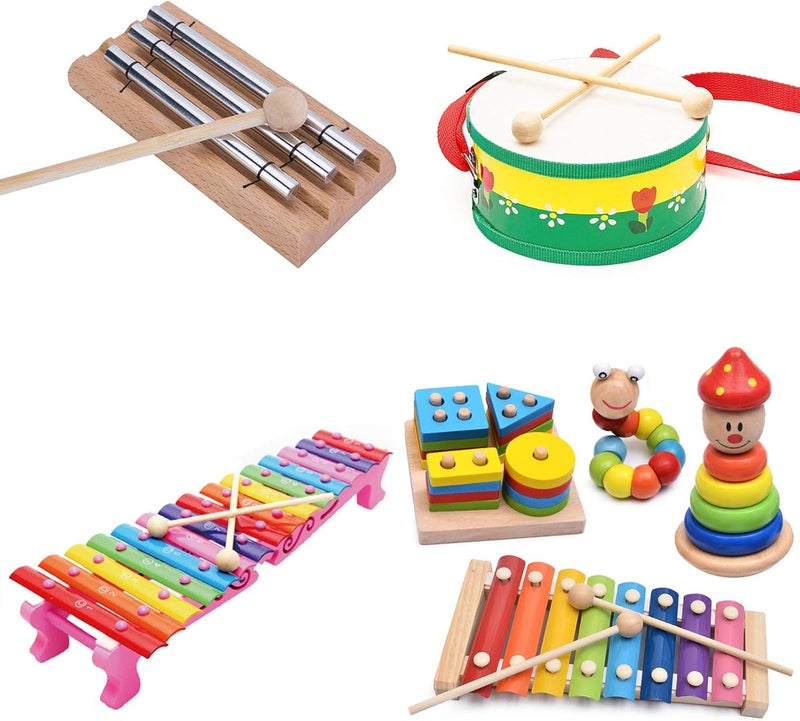 Mihey Wood Mallets Percussion Sticks for Xylophone Chime Wood Block Glockenspiel and Bells 8 Inch Long - Image 3