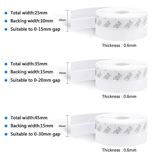 TAROSE Weather Stripping, Silicone Door Seal Strip Door, Window, Transparent 16 Feet Long, White (Width 25mm) - Image 2