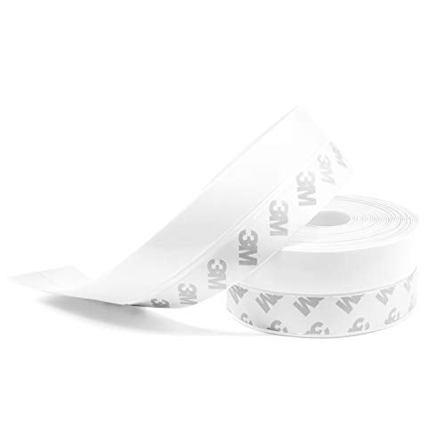 TAROSE Weather Stripping, Silicone Door Seal Strip Door, Window, Transparent 16 Feet Long, White (Width 25mm) - Image 1