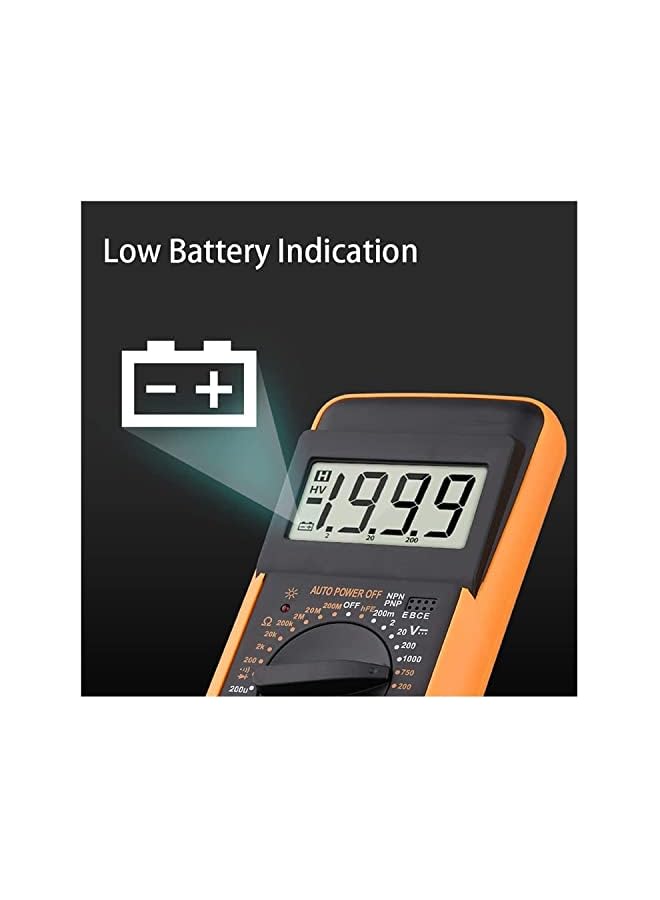 promass DT-9205A Professional Digital Multimeter Handheld Digital Multimeter AC/DC Volt Amp Ohm Capacitance Hz Resistance Current Voltage Measurement Tester w/LCD Display Universal Meter - Image 4