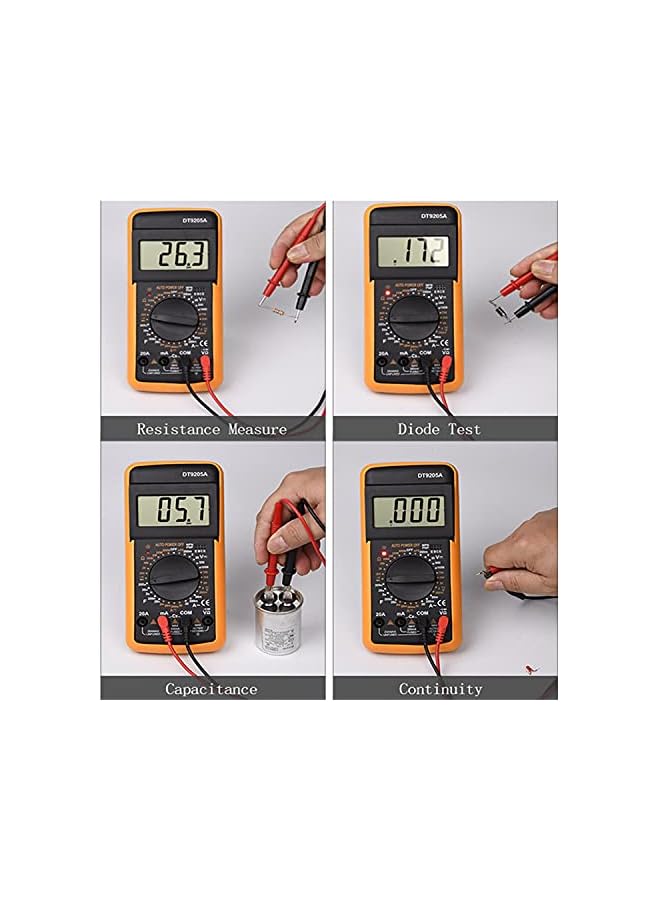 promass DT-9205A Professional Digital Multimeter Handheld Digital Multimeter AC/DC Volt Amp Ohm Capacitance Hz Resistance Current Voltage Measurement Tester w/LCD Display Universal Meter - Image 2