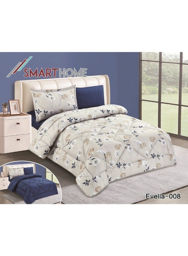 SMART HOME Comforter set, double-sided Comfoerter consisting of 4 pieces, comforter 4 pieces, 100% microfiber, comforter size 180*230  bedsheet size is 160*200 - Image 1
