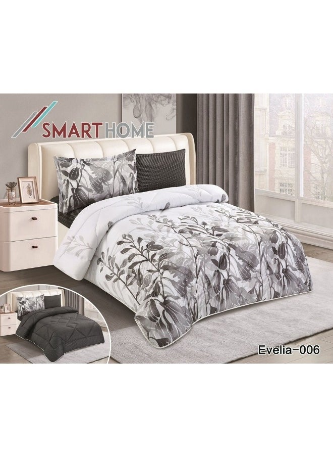 SMART HOME Comforter set, double-sided mattress consisting of 4 pieces, comforter 4 pieces, 100% microfiber, comforter size 180*230  bedsheet size is 160*200  - Image 1