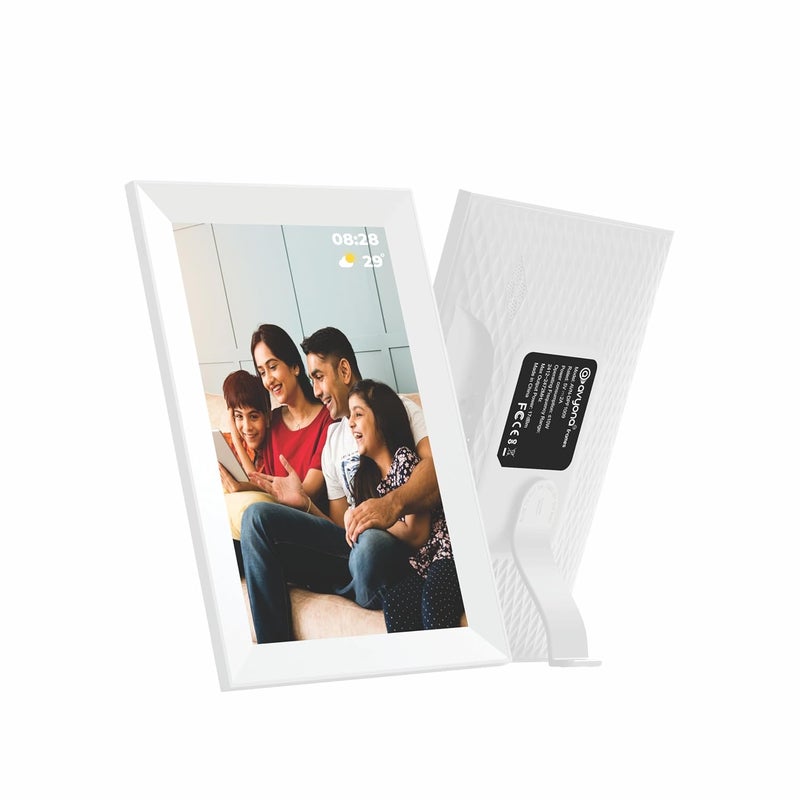 Avyona Frames Avyona 10.1” Smart WiFi Digital Photo Frame | HD IPS Touchscreen | 32GB Storage | Frameo App for Instant Wireless Photo & Video Sharing | Auto-Rotate | Ideal Gift for Family & Friends – Frost White - Image 1