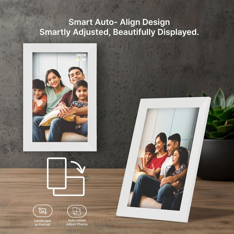 Avyona Frames Avyona 10.1” Smart WiFi Digital Photo Frame | HD IPS Touchscreen | 32GB Storage | Frameo App for Instant Wireless Photo & Video Sharing | Auto-Rotate | Ideal Gift for Family & Friends – Frost White - Image 2