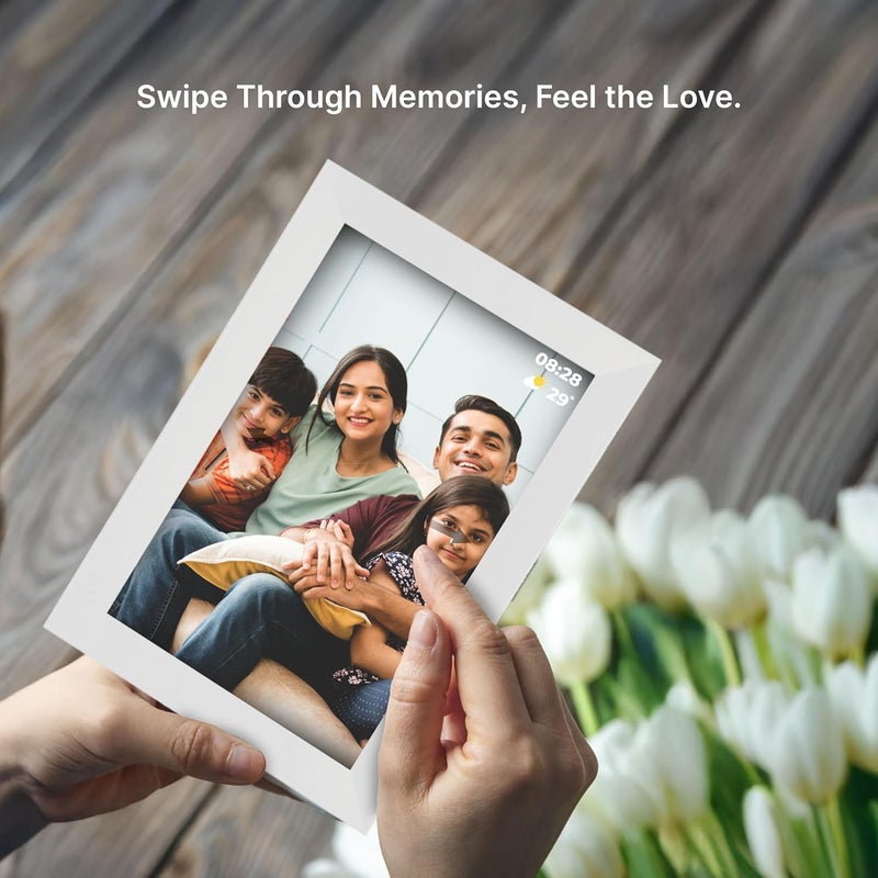 Avyona Frames Avyona 10.1” Smart WiFi Digital Photo Frame | HD IPS Touchscreen | 32GB Storage | Frameo App for Instant Wireless Photo & Video Sharing | Auto-Rotate | Ideal Gift for Family & Friends – Frost White - Image 4