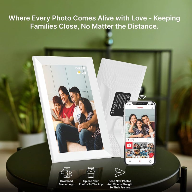 Avyona Frames Avyona 10.1” Smart WiFi Digital Photo Frame | HD IPS Touchscreen | 32GB Storage | Frameo App for Instant Wireless Photo & Video Sharing | Auto-Rotate | Ideal Gift for Family & Friends – Frost White - Image 3