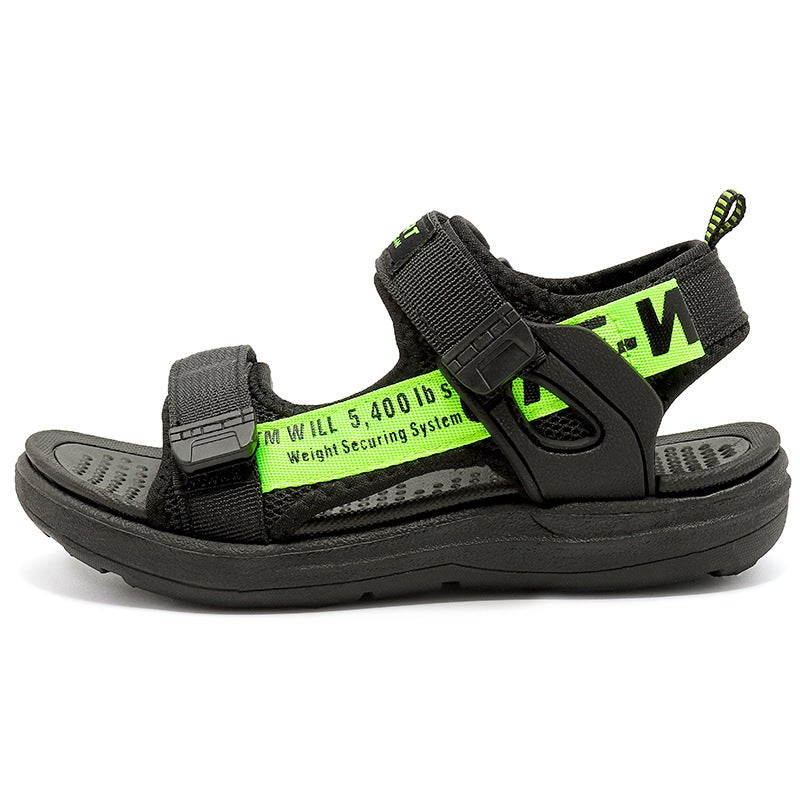 Southeast Asia Childrens Sandals Big Childrens Beach Shoes Light Soft Sole 28-41 Childrens Student Shoes Cross-border kid shoe 1901 Black/Green 1901 Black/Green