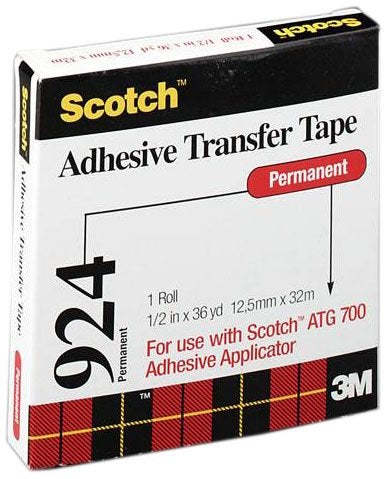 3M Scotch ATG Adhesive Transfer Tape 924 Clear, 0.50 in x 36 yd 2.0 mil (Pack of 1) - Image 4