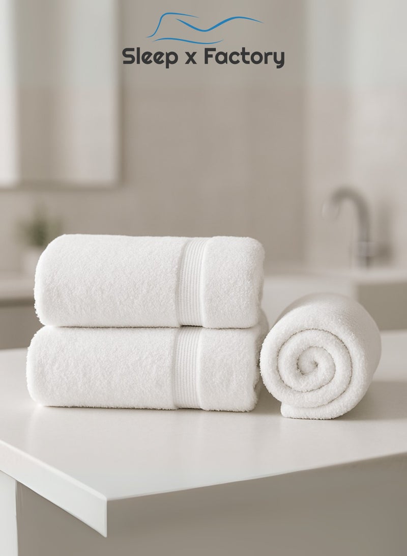 Sleep x Factory White Hand Towel – 100% Cotton, Soft & Absorbent – 50x80 cm - Image 3