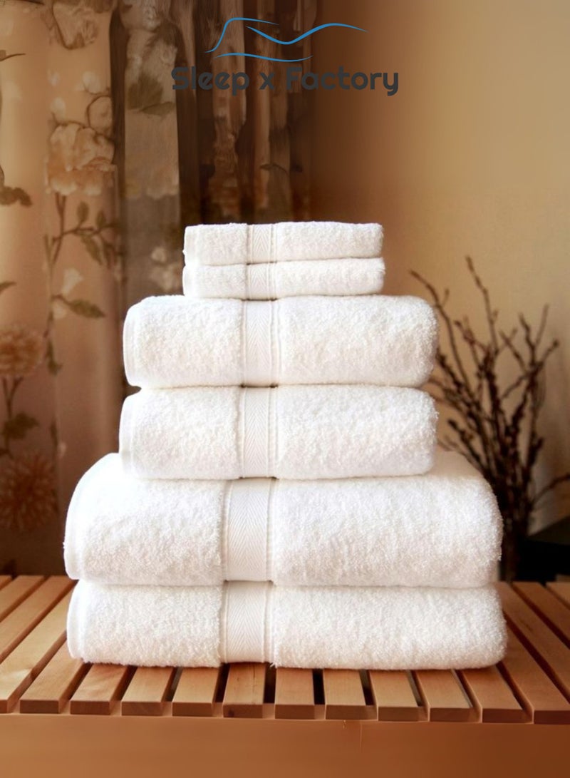 Sleep x Factory White Hand Towel – 100% Cotton, Soft & Absorbent – 50x80 cm - Image 4