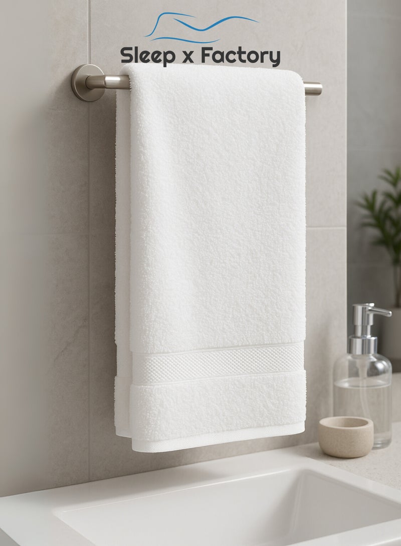 Sleep x Factory White Hand Towel – 100% Cotton, Soft & Absorbent – 50x80 cm - Image 2