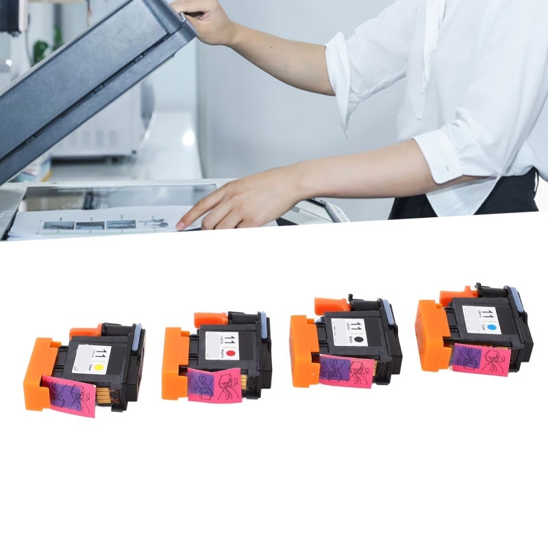 Printhead Replacement: 4-Pack Magenta Black Cyan Yellow ABS Material - Clear Resolution Stable Performance Printer Head for HP Designjet 100 110 111 500 510 800 813 850 Printers - Image 1