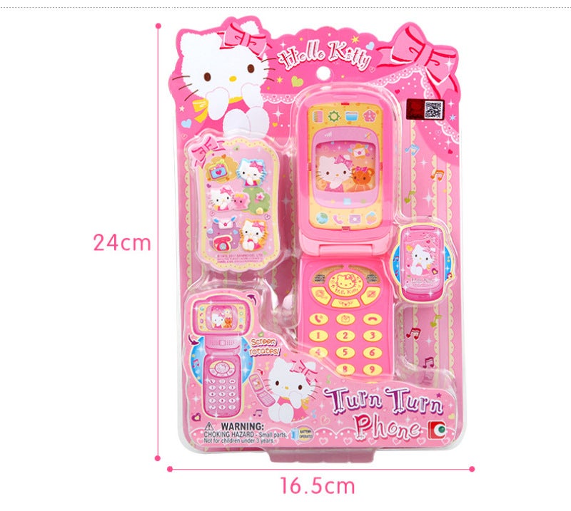 KT Cat Toy Rotating Video Phone Educational Simulation Cell Phone - Interactive Toy for Girls Aged 4-6 - Image 2