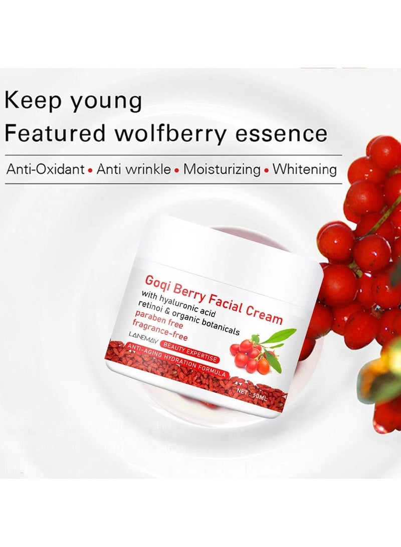 LANEMAY Goji Berry Herbal Face Cream – Hydrating Moisturizer Anti-Wrinkle Brightening Nourishing Skin Care Cream, Natural Herbal Formula - Image 2