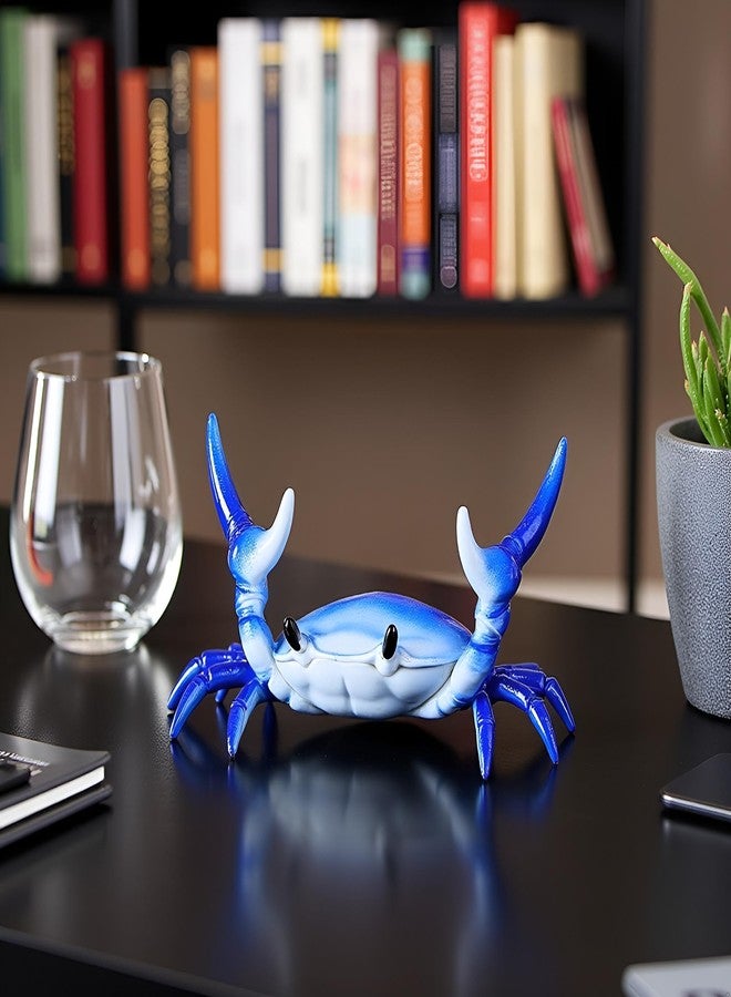Sluswallow Blue New Japanese Creative Cute Crab Pen Holder Weightlifting Crabs Penholder Bracket Storage Rack Gift Stationery Pencil Holders and Pen Holders - Image 4
