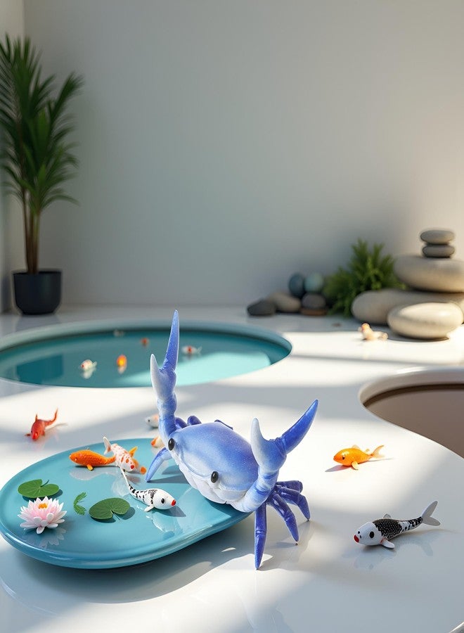 Sluswallow Blue New Japanese Creative Cute Crab Pen Holder Weightlifting Crabs Penholder Bracket Storage Rack Gift Stationery Pencil Holders and Pen Holders - Image 5