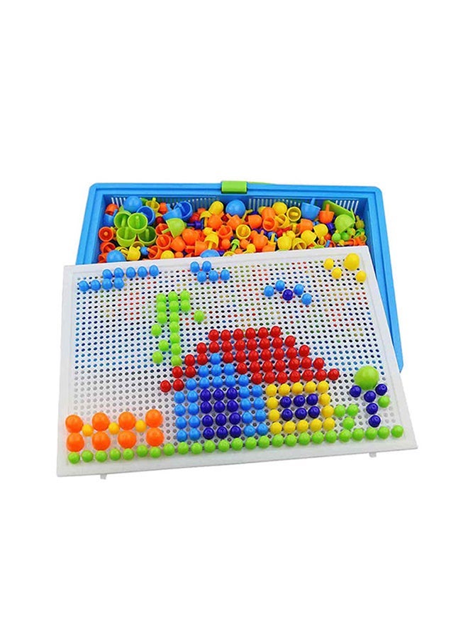 Kidcia 296-Piece Creative Mosaic Jigsaw Puzzle Mushroom Nails Educational Building Blocks Board Game 11.4x8.2x1.4inch - Image 3