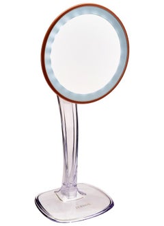 Jerdon Lighted Tabletop Makeup Mirrormakeup Mirror With 5X Magnification In Rose Gold Finish7.25Inch Round Vanity Mirrormodel Js725Rl  - Image 2
