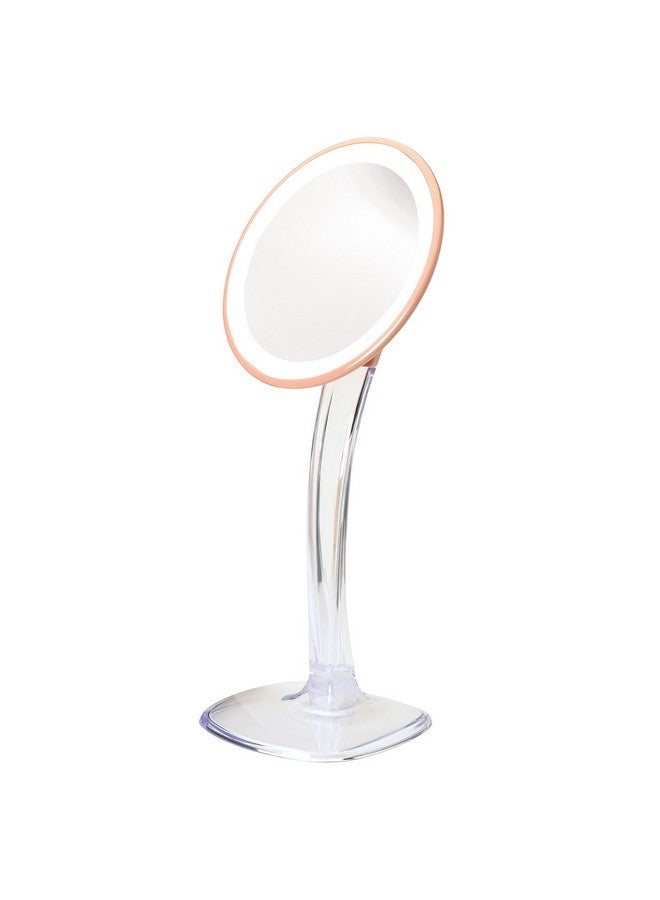 Jerdon Lighted Tabletop Makeup Mirrormakeup Mirror With 5X Magnification In Rose Gold Finish7.25Inch Round Vanity Mirrormodel Js725Rl - Image 3