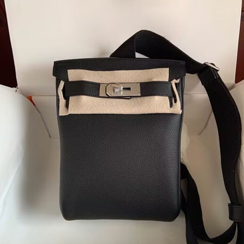 First-Layer Cowhide Kelly Bag, High-End Diagonal Chest Bag, Backpack For Women, Large-Capacity Versatile Shoulder Bag - Image 2