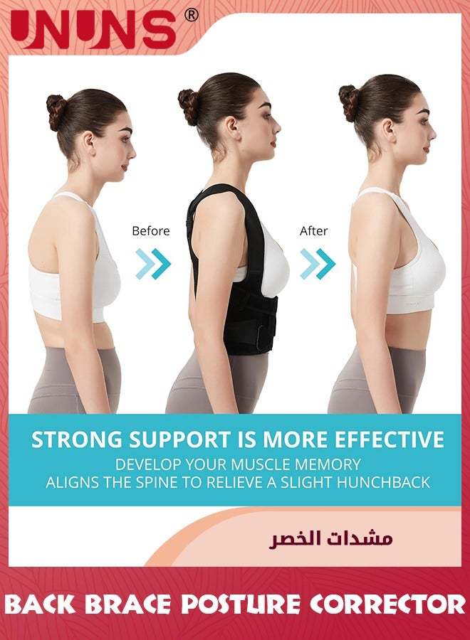 UNUNS Back Brace Posture Corrector For Women Men,Shoulder Straightener,Adjustable Full Back Support,Posture Trainer,Upper And Lower Back Pain Relief-Scoliosis,Hunchback, Hump,Thoracic,Spine Corrector-M  - Image 2