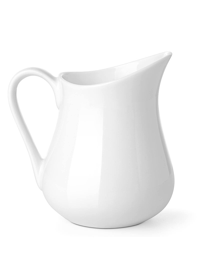 Gurygo Gurygo 8oz Creamer with Handle  Small Classic White Fine Porcelain Creamer Pitcher  Small Pitcher for Coffee Milk  Microwave  Freezer Safe 