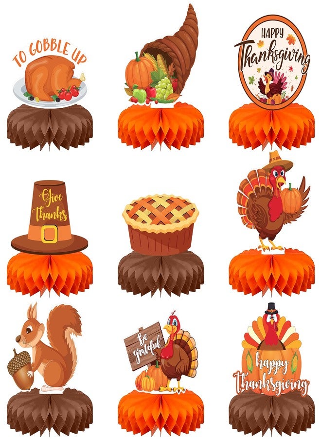 كاتشون، قطع مركزية لطاولات عيد الشكر - عبوة من 9 قطع | زينة طاولة عيد الشكر | زينة طاولة عيد الشكر | زينة حفلات عيد الشكر مع الأصدقاء، زينة موسم الحصاد - Image 1