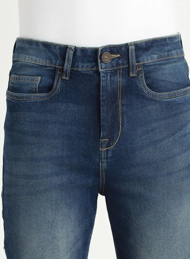 Dennis Lingo Men's Dark Blue Straight Fit Twill Jeans