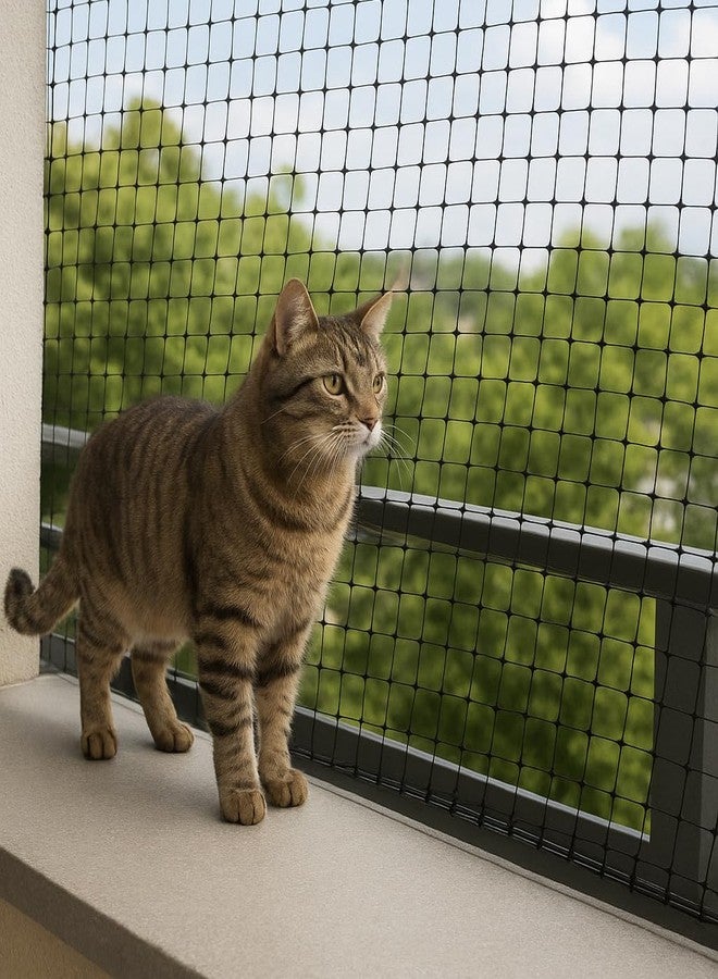 JUNFLYING Cat Balcony Net,10×20 FT Anti-Fall Safety Net, No Steel Wire,cat Balcony Protection for Windows, railings, terraces, and Stairs. - Image 4