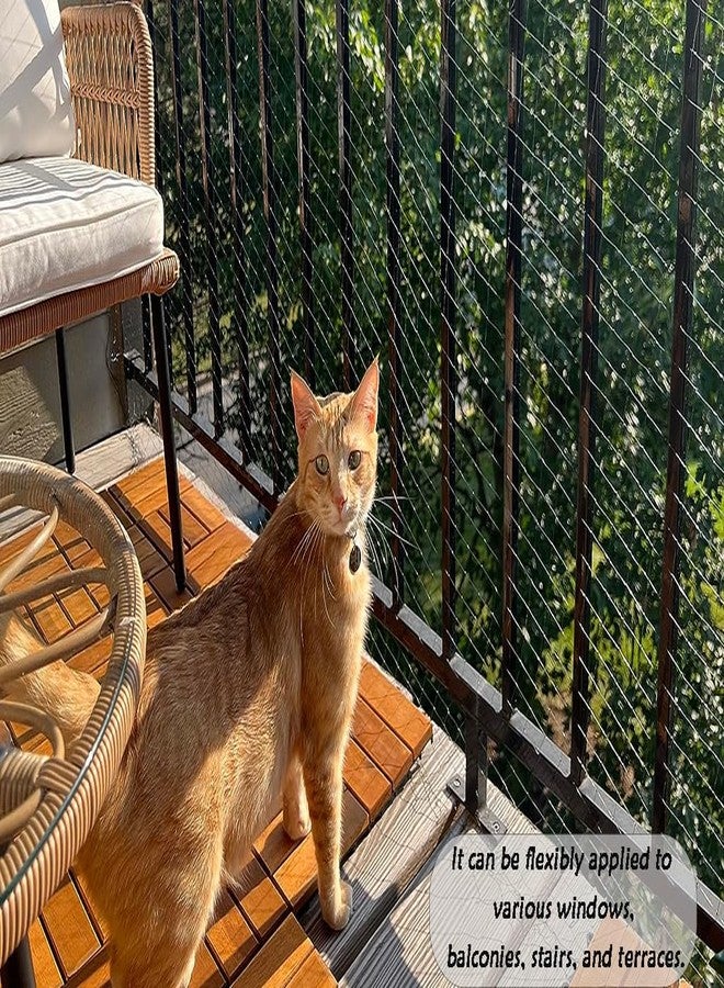 JUNFLYING Cat Balcony Net,10×20 FT Anti-Fall Safety Net, No Steel Wire,cat Balcony Protection for Windows, railings, terraces, and Stairs. - Image 5