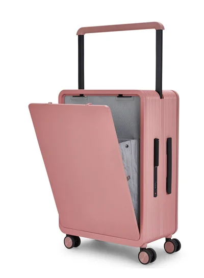 LIMRA Travel Bag It contains two compartments From Limra Made Of PC Cabin Carry Check-In Luggage Trolley Size 20 inch Color Pink