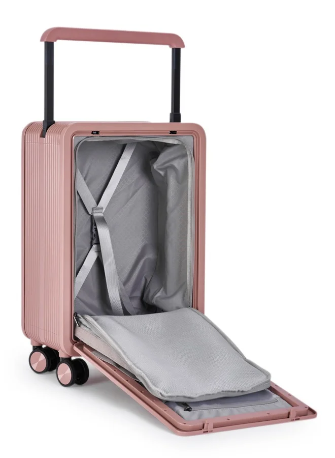 LIMRA Travel Bag It contains two compartments From Limra Made Of PC Cabin Carry Check-In Luggage Trolley Size 20 inch Color Pink
