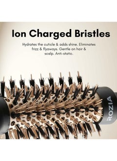 Rozia Pro Boar Bristles Round Hair Brush, Thermal Ceramic & Ionic Tech, Roller Hair Brush For Blow Drying, Curling, Straightening, Add Volume & Shine (32 Mm)  - Image 5