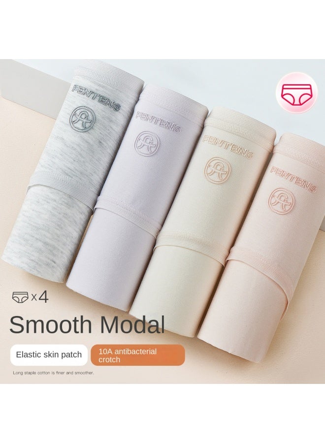 Fenton Modal 10a Antibacterial】4-pack Breathable Women's Mid-rise Stretch Briefs Underwear - Image 3