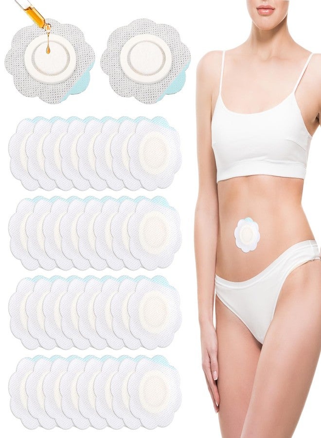NQEUEPN 60pcs Castor Oil Pack Wrap for Belly Button, Spunlace Cloth Plum Blossom Pattern Silicone Bandage Foam Dressing Self-Adhesive High Absorbent Castor Oil Belly Button Wrap Pads No Wash - Image 1