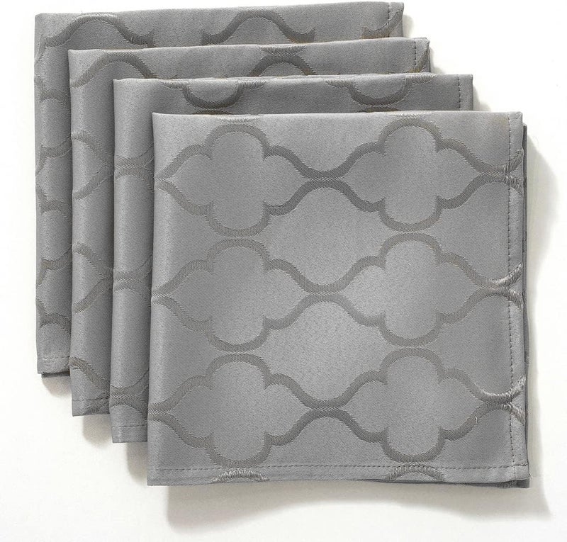 SASTYBALE Jacquard Napkin Flower Pattern Polyester Table Cover  Spill Proof Wrinkle Resistant DustProof for Kitchen Dining Tabletop Decoration Grey 20X20 - Image 1