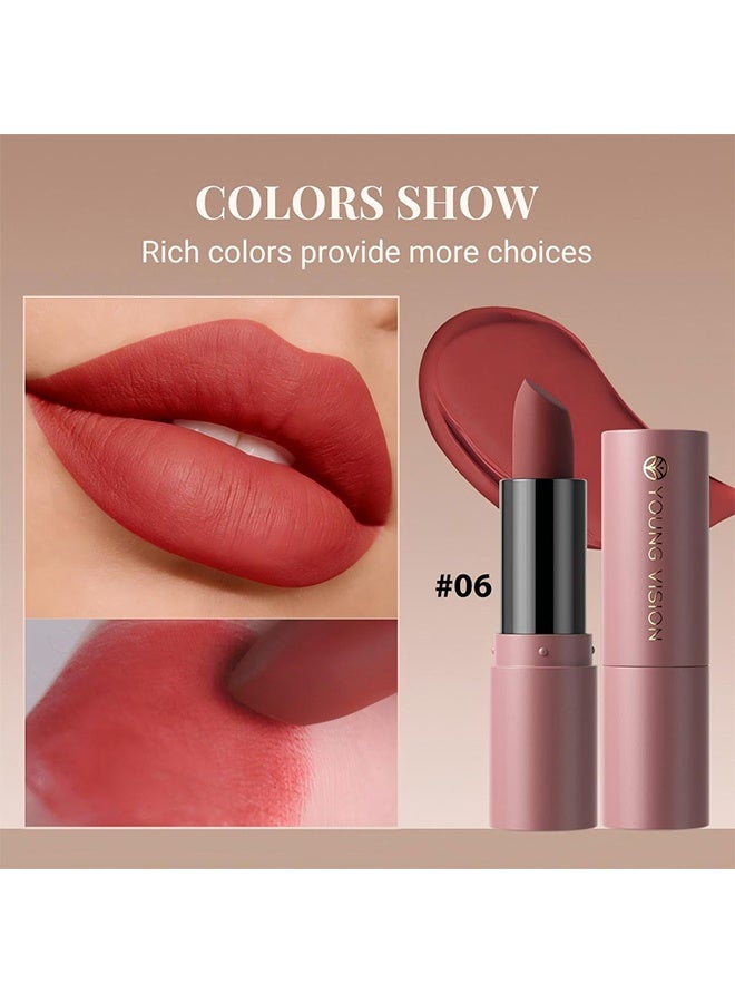 YOUNG VISION Lipstick - Full-Pigment Long-Wearing Lip Color with Smooth Comfortable Finish for Soft Velvet-Looking Lips,#06 - Image 2