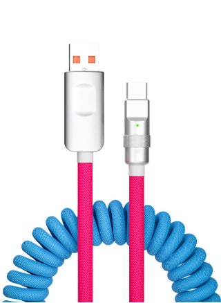 Coiled USB C Cable, Fast Charging 120W USB to Type C Cord Data Sync Spring Charger Cable for iPhone iPad Samsung Galaxy Huawei Honor Xiaomi - pzsku/Z393D43FF0526950F901BZ/45/1750302397/850a13ec-4a95-4cf6-b390-d669a4421630