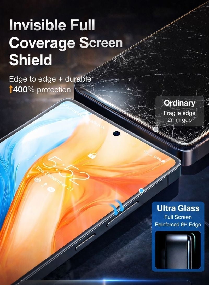 Neyecam 2-Pack Neyecam Full Coverage HD Clear Screen Protector for Samsung Galaxy S24 Ultra 6.8-Inch, Tempered Glass Film with Easy Installation Tool, Fingerprint ID Compatible,Case Friendly - Image 4