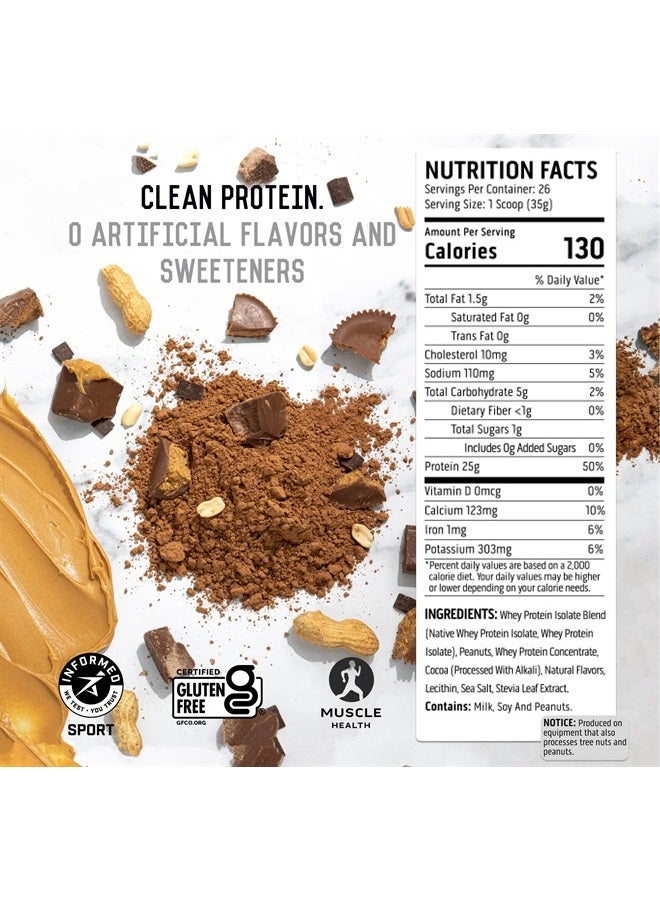 Ascent مسحوق بروتين مصل اللبن 100% - بروتين مصل اللبن المعزول بعد التمرين، بدون نكهات صناعية ومحليات، خالي من الجلوتين، 5.5 جرام BCAA، 2.6 جرام ليوسين، أحماض أمينية أساسية، زبدة الفول السوداني بالشوكولاتة 2 رطل - Image 5