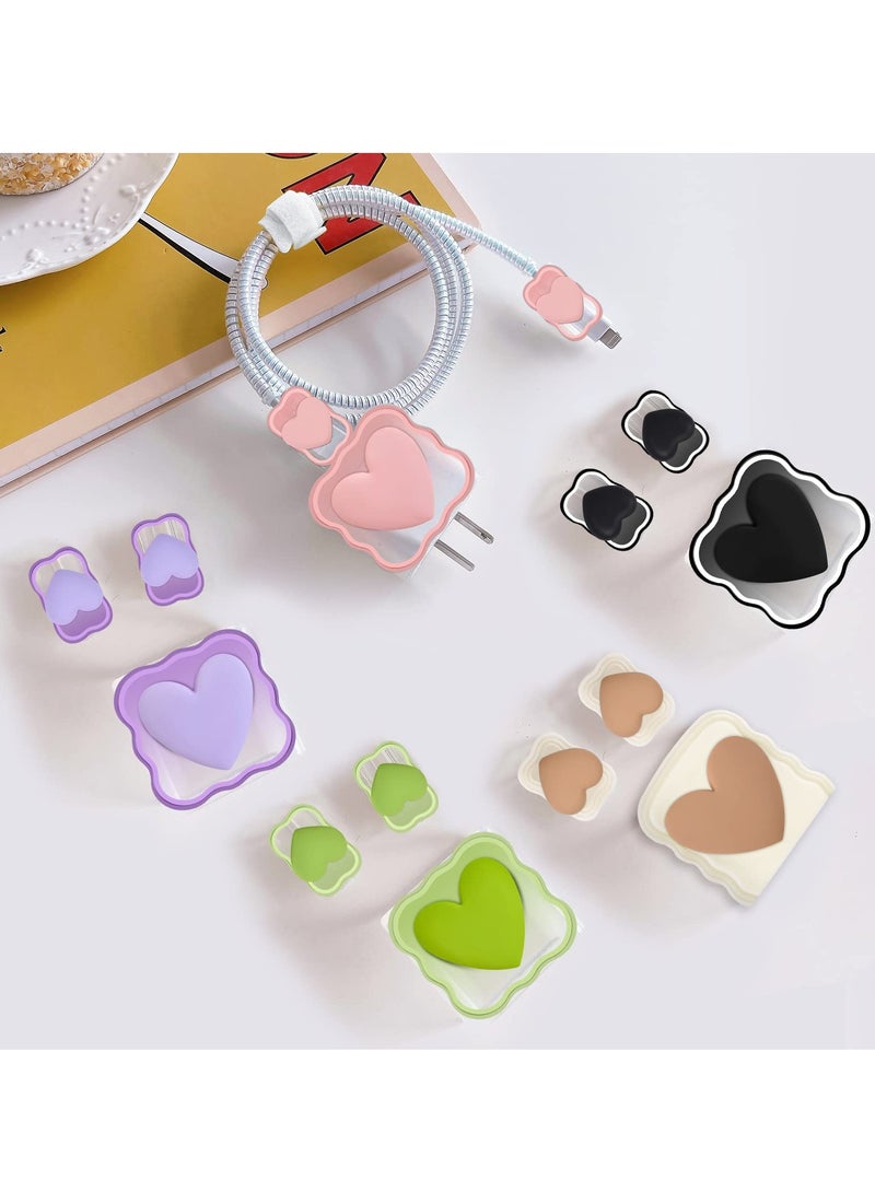 Excefore Cute Cable Protector Prevents Breakage Cable Cord Saver Case Ultra Compact for iPhone 11 12 13 14 Pro Max Charger Protector Purple - Image 5