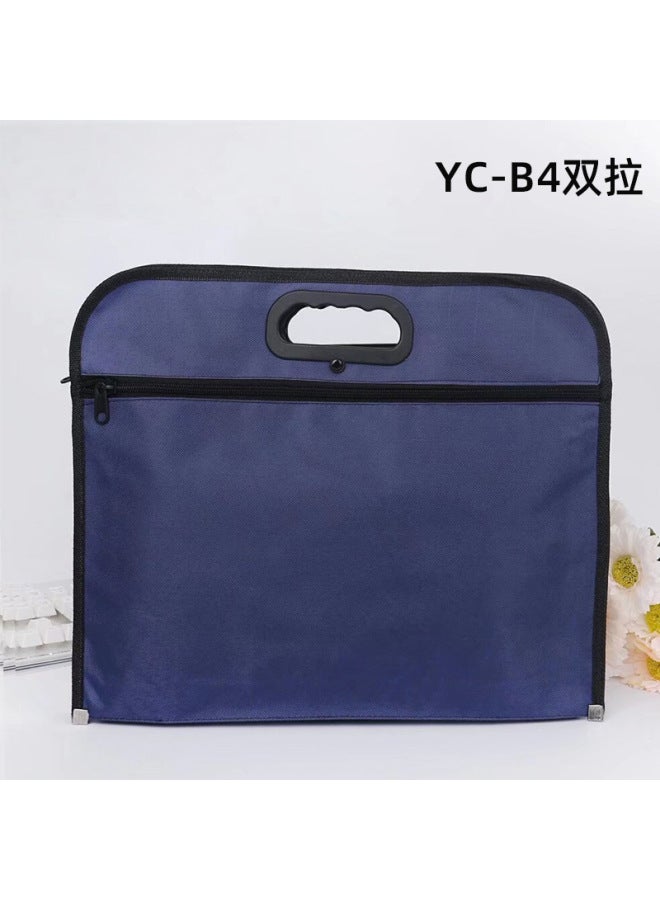 HELPS A4 Satchel Document Bag Customized Large-capacity Multi-functional Document Bag Oxford Cloth Double Zipper Information Conference Briefcase - Image 1