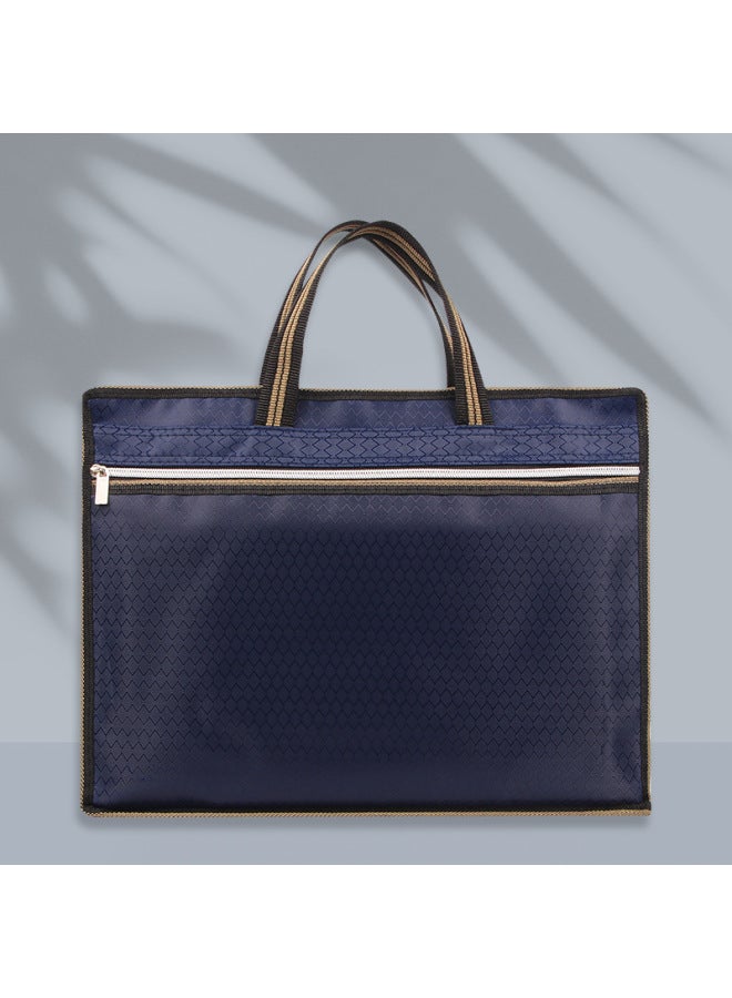 HELPS A4 Satchel Document Bag Customized Large-capacity Multi-functional Document Bag Oxford Cloth Double Zipper Information Conference Briefcase - Image 3