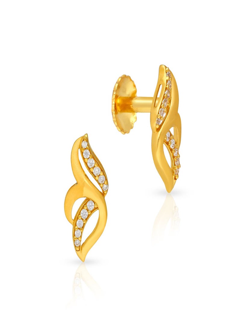 Malabar Gold and Diamonds 22k 916 Purity Gold Studs Earrings for Women DZER305Y  - Image 1