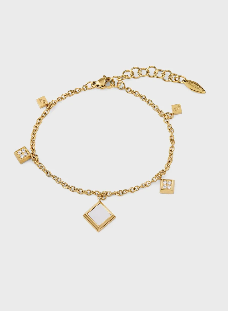 POLICE Bracelet With Malachite Inlay & Crystal